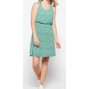 Kaileigh Size M Green Floral Tasha Knit Dress Casual Stretch Beach Coastal Pool